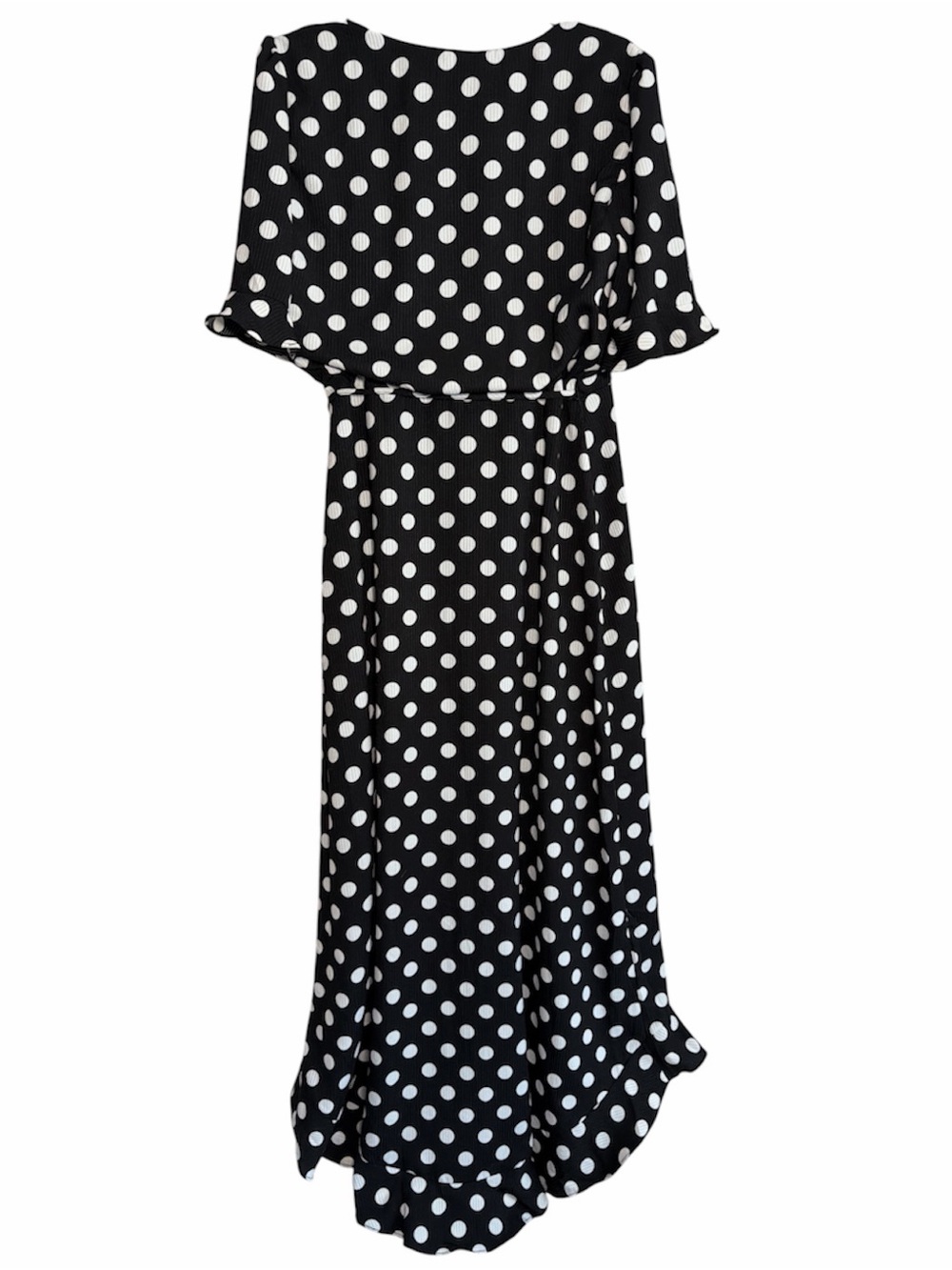 IF BY SEA Black White Polka Dot Wrap Maxi Dress Medium - Picture 2 of 7